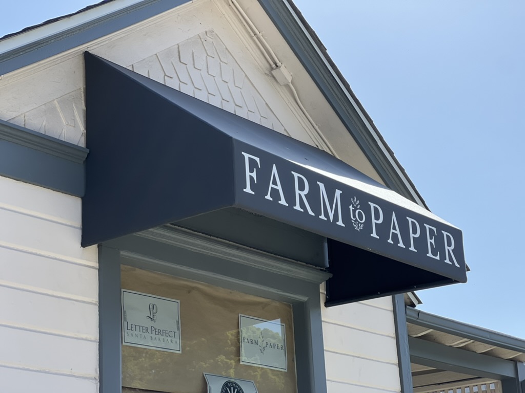 Farm to Paper Awning sign